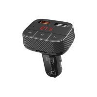 FM модулятор Promate SmarTune 2+ BLUETOOTH 5.0 USB QC 3.0 AUX/SD/USB BLACK (smartune-2+.black)