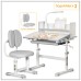 Парта зі стільцем ErgoKids Grey (+полка+лампа) (BD-24 G)