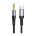Кабель мультимедійний USB-C to 3.5mm M 1.0m silicone black HOCO (6931474769497)