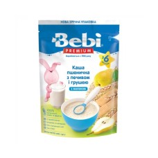 Дитяча каша Bebi Premium молочна пшенична з печивом та грушею +6 міс. 200 г (8606019654283)
