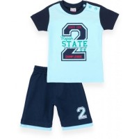 Набір дитячого одягу Breeze футболка з гудзиками з шортами (8922-98B-blue)