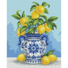 Картина по номерам Santi алмазна мозаїка Лимонний букет 40х50 см на підрамник (956052)
