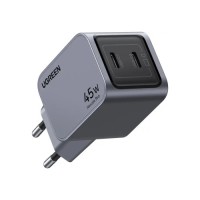 Зарядний пристрій Ugreen 2xUSB-C PD45W GaN X707 gray (35008)
