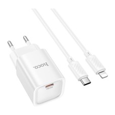 Зарядний пристрій HOCO C148A Charm USB-C PD30W + cable USB-C to Lightning White (6942007630313)