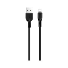Дата кабель USB 2.0 AM to Lightning 1.0m 2.4A PVC TPE X20 black HOCO (6957531068808)