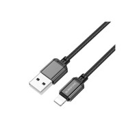 Дата кабель USB 2.0 AM to Lightning 1.0m 2.4A nylon BX87 black BOROFONE (6974443389005)