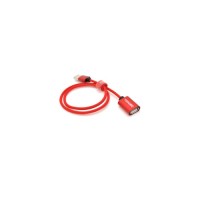 Дата кабель USB 2.0 AM/AF 0.5m red VEGGIEG (YT-AM/AF-UF2-0.5)