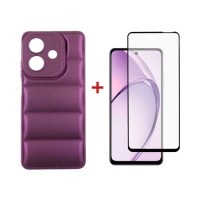 Чохол до мобільного телефона Dengos Oppo A3X Soft + glass (Purple) (DG-KM-125)