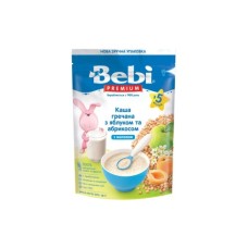Дитяча каша Bebi Premium молочна гречана з яблуком та абрикосом +5 міс. 200 г (8606019654290)
