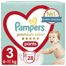 Підгузки Premium Care Pants Midi Розмір 3 (6-11 кг) 28 шт. Pampers (4015400687894)