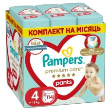 Підгузки Pampers Premium Care Pants Maxi Трусики Розмір 4 (9-15 кг) 114 шт. (8006540490938)