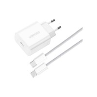 Зарядний пристрій Essager USB-C PD20W + cable USB-C to USB-C white (EFJB02-JSTT2-T)