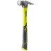Молоток Ryobi RH16FSS, 450г, рукоятка зі скловолокна, цвяходер, магнітний тримач (5132005333)