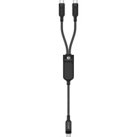 Дата кабель USB-C to 2xUSB-C 0.8m 100W Acefast (6974316280149)