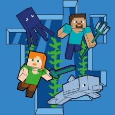 Картина по номерам Santi Майнкрафт Стів та Алекс у підводному світі 25х25см (955475)