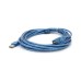 Дата кабель USB 2.0 AM/AF 5.0m ferrite transparent blue Voltronic (YT-AM/AF-5.0TBL)