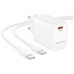 Зарядний пристрій BOROFONE BN28 Fuente USB-C PD30W + cable USB-C to USB-C White (6941991120312)