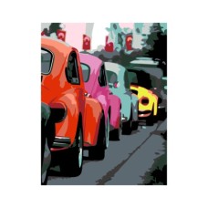Картина по номерам Rosa Start Яскраві ретро автомобілі, 35х45см (4823098514121)