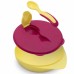 Набір дитячого посуду Baboo тарілочка з кришкою та ложечкою червона (90424)