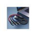 Дата кабель USB 2.0 AM to Lightning + Micro 5P + USB-C 1.0m 2A nylon black+red+blue HOCO (6931474768636)