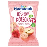 Хлібці дитячі Hamanek Органічні рисові з полуницею і яблуком 35 г (1215305)