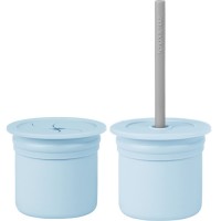 Поїльник-непроливайка MinikOiOi Sip+Snack - Mineral Blue / Powder Grey (101100109)