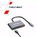 Концентратор Canyon hub DS-4 3in1 USB-C Grey (CNS-TDS4)