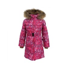 Пальто дитяче Huppa YASMINE 12020055 фуксія з принтом 104 (4741468561776)