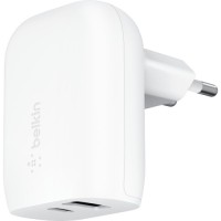 Зарядний пристрій Belkin USB-C PD25W + USB QC12W 37W White (WCB007VFWH)