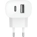 Зарядний пристрій Belkin USB-C PD25W + USB QC12W 37W White (WCB007VFWH)