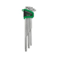 Ключ Toptul Г-подібний TORX T10-T50 9шт. супердовгий з отвором (GSN-09ET)