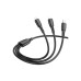 Дата кабель USB 2.0 AM to Lightning+USB-C+Micro 5P 1.0m 2A PVC BX71 black BOROFONE (6974443384543)