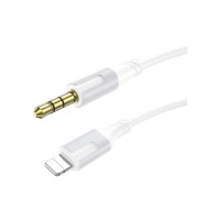 Кабель мультимедійний Lightning to 3.5mm M 1.0m BL19 white BOROFONE (6941991108570)