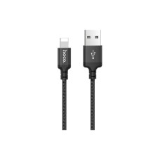 Дата кабель USB 2.0 AM to Lightning 1.0m 2A nylon X14 black HOCO (6957531062820)