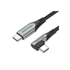 Дата кабель USB-C to USB-C 0.5m USB2.0 60W (20V/3A) angle 90° Gray Aluminum Alloy VENTION (TRAHD)
