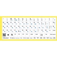 Наклейка на клавіатуру BestKey непрозора біла основа, 76, синій (BKU13WHI_BLU)