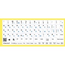 Наклейка на клавіатуру BestKey непрозора біла основа, 76, синій (BKU13WHI_BLU)