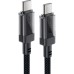 Дата кабель USB-C to USB-C 1.2m 60W stainless steel C12-03 Black Acefast (6974316283317)
