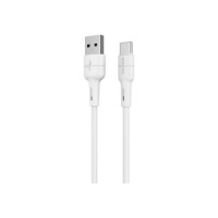 Дата кабель USB 2.0 AM to USB-C 1.0m 3A silicone BX30 white BOROFONE (6931474706935)