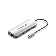 Концентратор Vention USB 3.1 Type-C to HDMI 4K60Hz/USB 3.0x3/RJ45/PD 100W 6-in-1 (TQHHB)