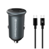 Зарядний пристрій Armorstandart USB Type-C PD20W + USB QC 3.0 Grey + cable USB-C (ARM82461)