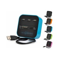 Концентратор Voltronic USB 2.0 to 3xUSB 2.0 + SD/MMC/TF/M2 blue/black (CUB3-Bl)