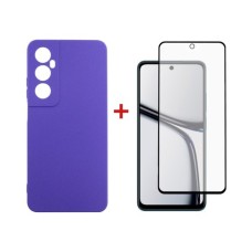 Чохол до мобільного телефона Dengos Realme C65 + Glass Purple (DG-KM-95)