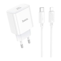 Зарядний пристрій HOCO C76A Pro Majestic USB-C PD30W + cable USB-C to Lightning White (6942007616317)