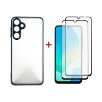 Чохол до мобільного телефона Dengos Samsung Galaxy A16 Matte + glass 2pcs (Black) (DG-CTG2P-04)