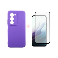 Чохол до мобільного телефона Dengos Carbon Kit for Xiaomi Redmi 15 4G case + glass Purple (DG-KM-164)