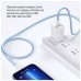 Дата кабель USB-C to USB-C 1.0m 60W 3.0А blue ColorWay (CW-CBPDCC061-BL)