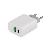 Зарядний пристрій XO L64 USB-A + USB-C 18W White (L64.white)