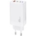 Зарядний пристрій XoKo 2xUSB-C PD65W + 1xUSB QC3.0 GaN white (XK-QC-630)