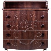 Комод-пеленатор Angelo Ведмедик з серцем (горіх) 90х51х90 (14003)